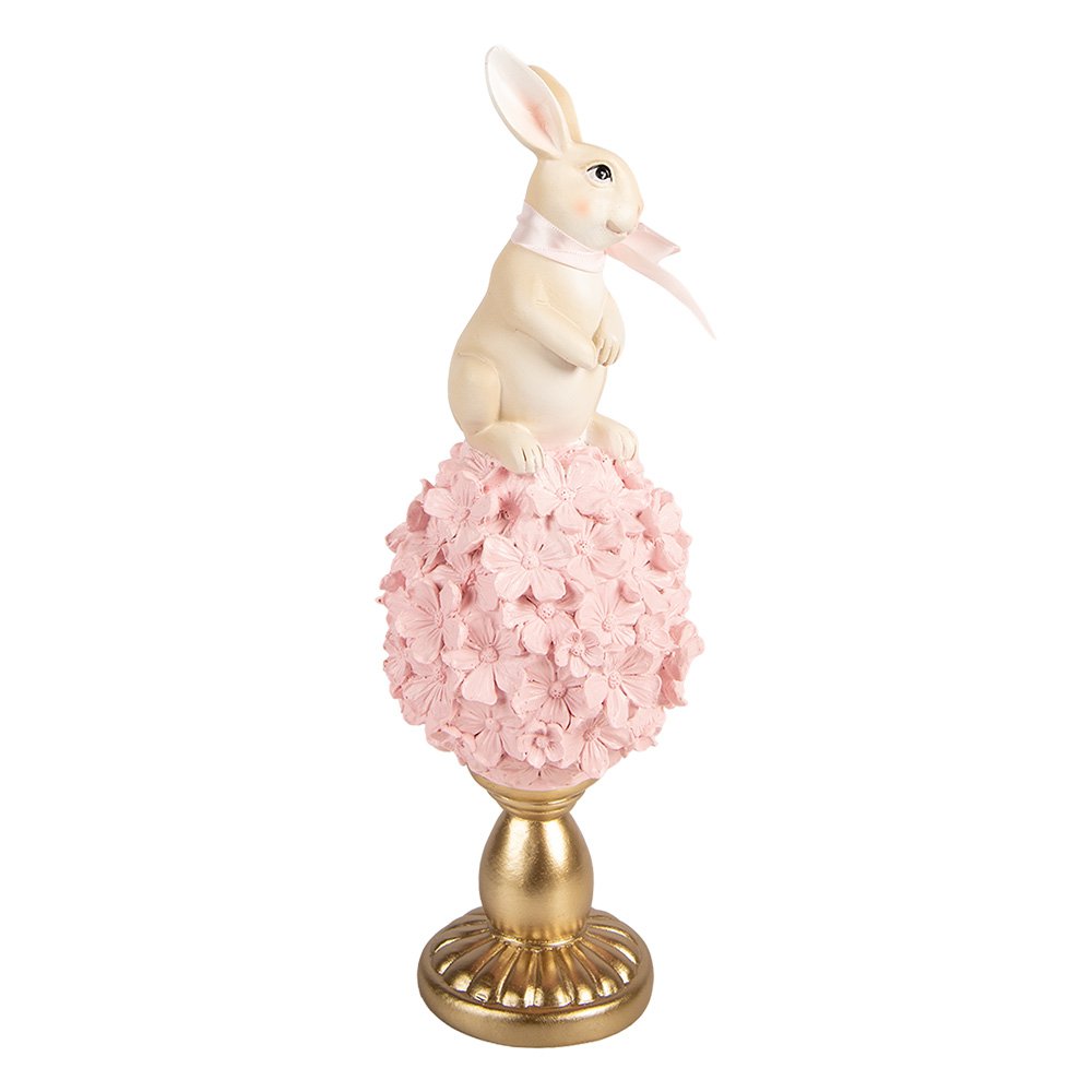 Dekorationsstatue Hase Ø 11x32 cm Beige Kunststoff