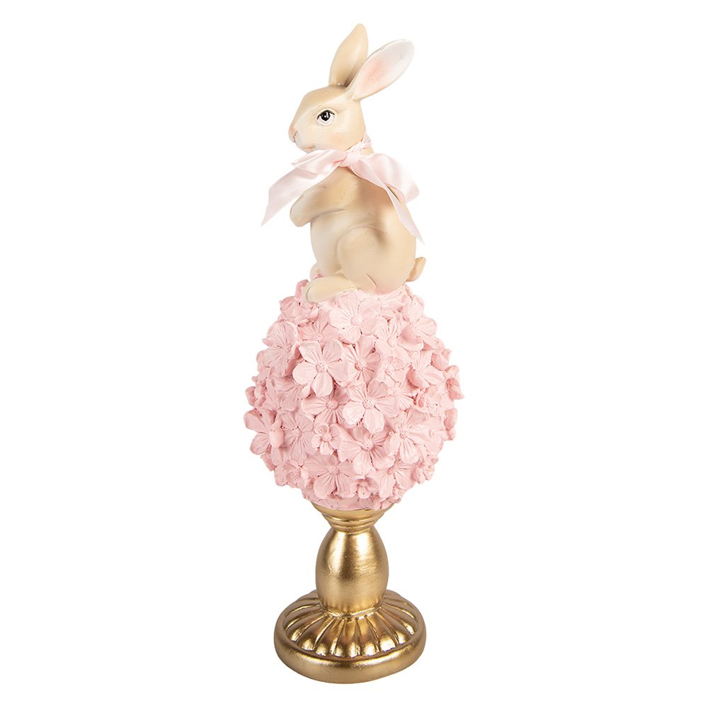 Dekorationsstatue Hase Ø 11x32 cm Beige Kunststoff