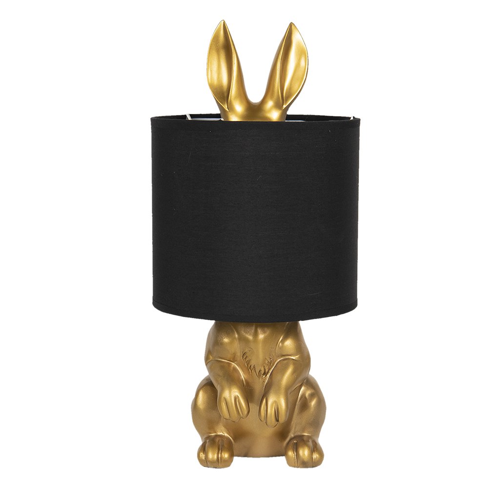 Tischlampe Kaninchen Ø 20x42 cm goldgeläutete Kunststoffschreibtischlampe