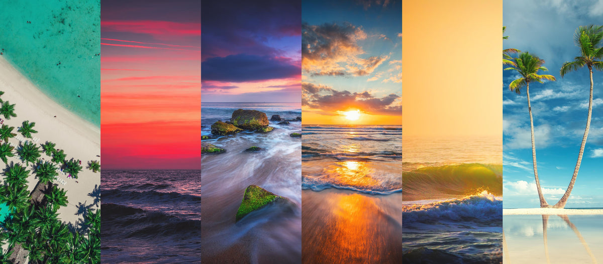 Küchenrückwand-Collage von Sommer Meer und Strand Bilder