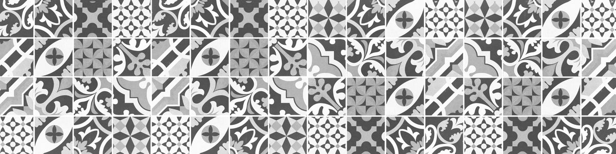 Küchenrückwand-Grau-Weiß Vintage Mosaik