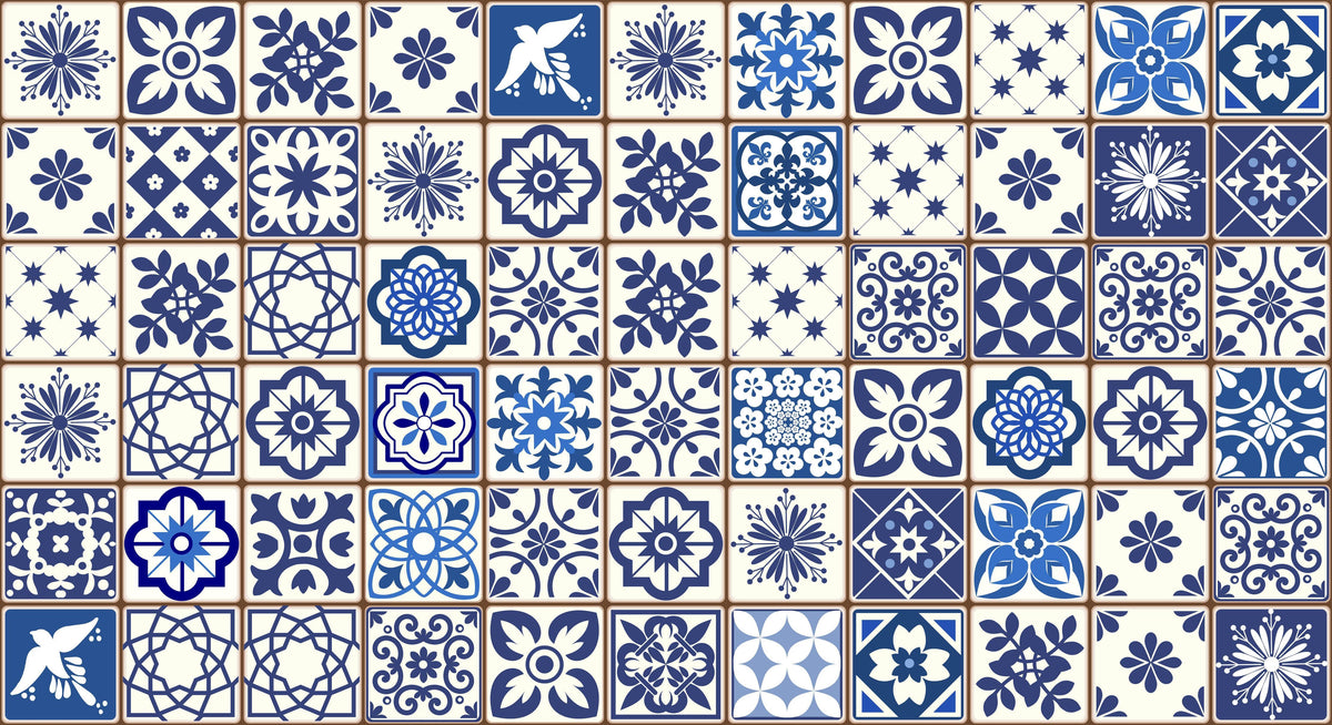 Küchenrückwand-Orientalische blaue Fliesen