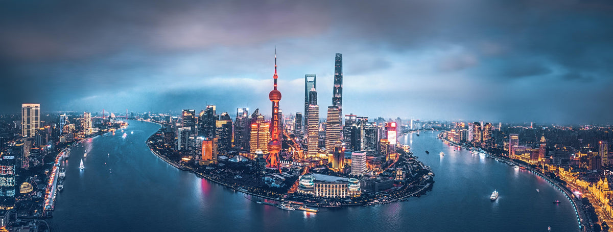 Küchenrückwand-Skyline von Shanghai bei Nacht