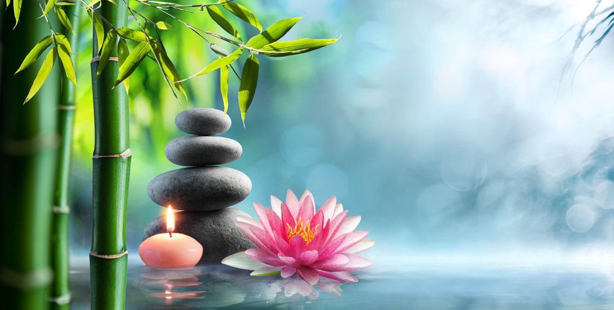 Office Poster-Entspannung mit Lotus & Bambus