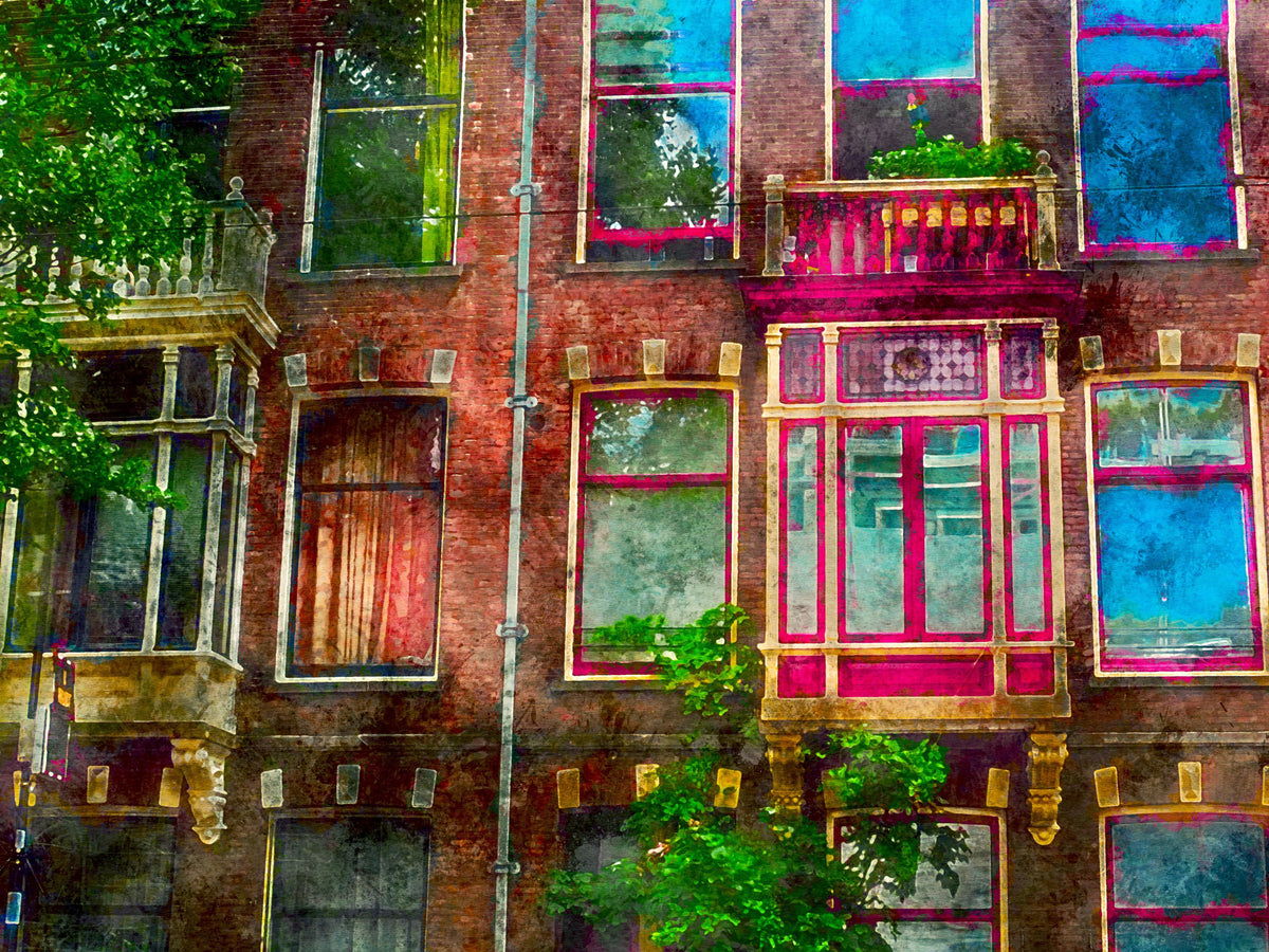 Spritzschutz-buntes Fenster in Amsterdam