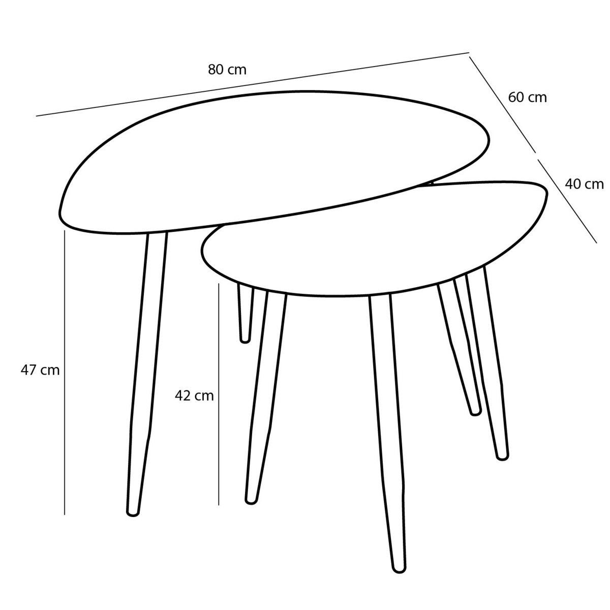 Beistelltischset Schwarz