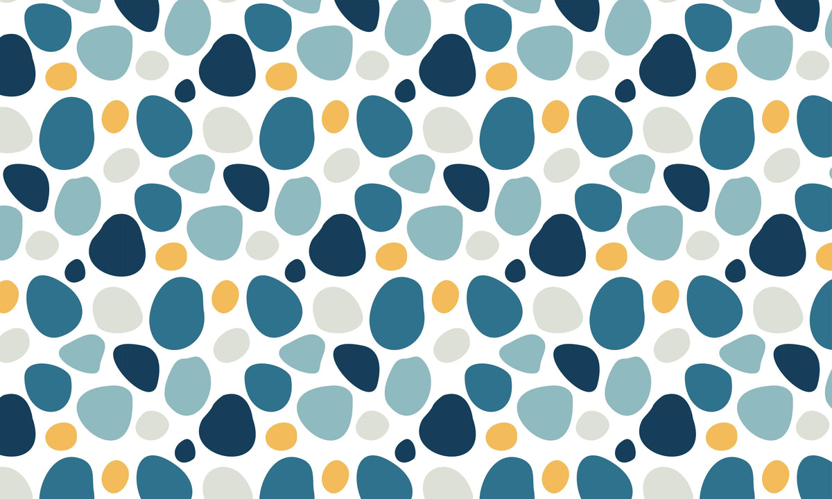 Duschrückwand-Dekoratives Blau-Weiß-Oranges Designmuster