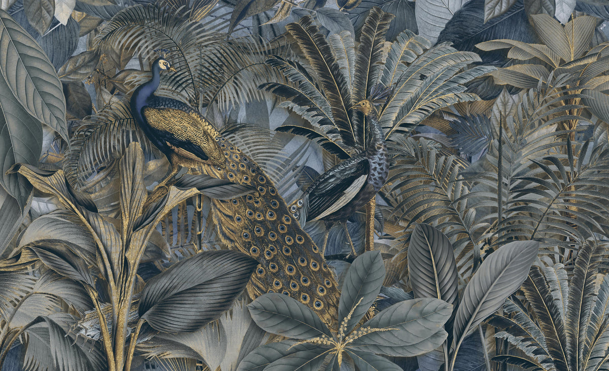 Duschrückwand-Tropischer Garten - Pfau