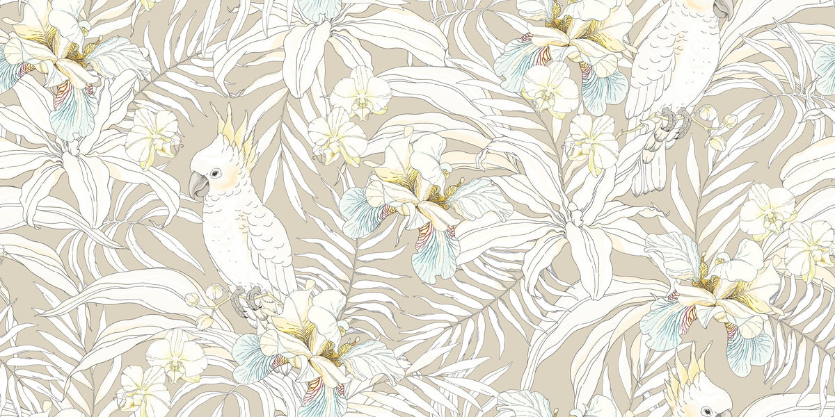 Küchenrückwand-Elegantes Kakadu-Blumenmuster in Pastellfarben