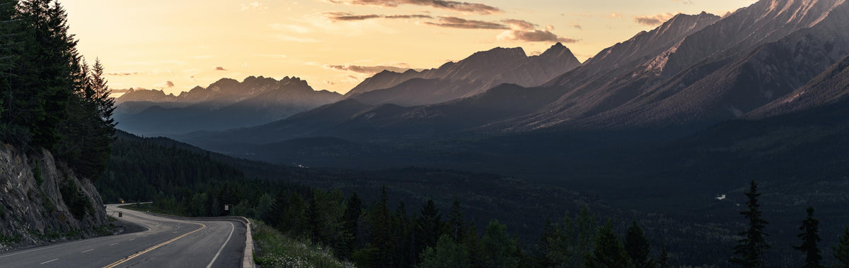 Küchenrückwand-Panorama des Kooteney Valley bei Sonnenuntergang