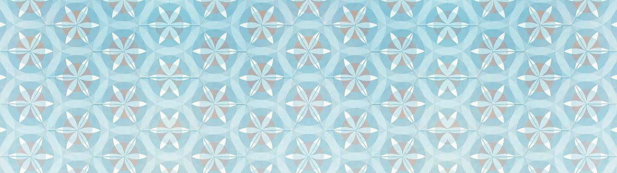 Küchenrückwand-Türkis-Braun Vintage geometrisch Mosaik