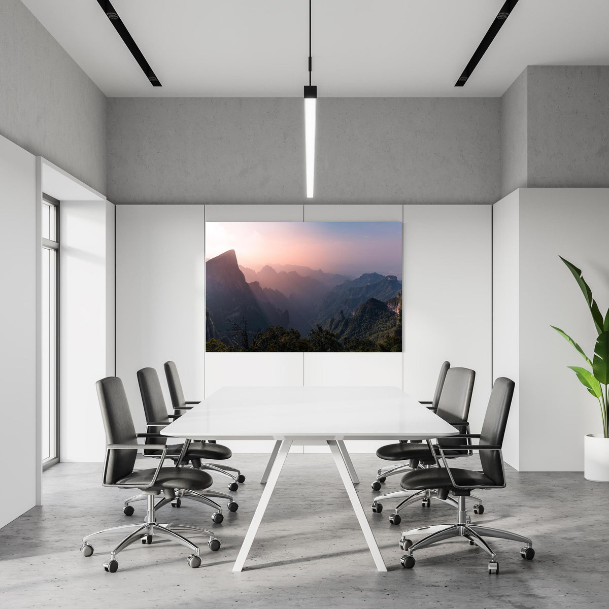 Office Poster  - Landschaftsblick - Berg Tianmen in einem Konferenzraum an weißer Wand hängend