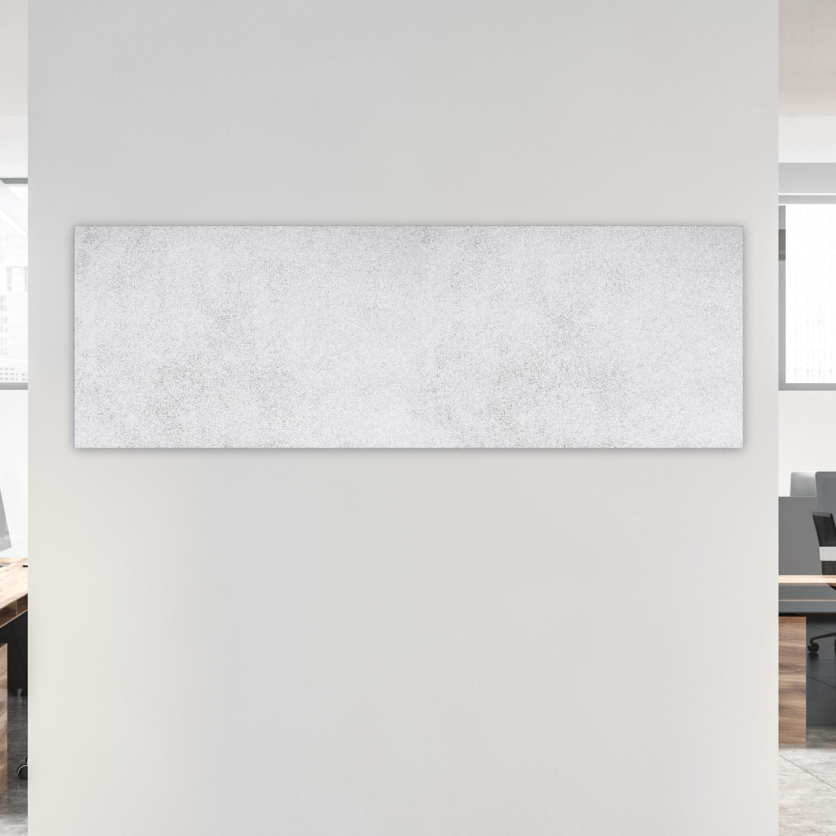 Office Poster  - Weiß-gräuliche Betonwand an weißer Wand in hell eingerichtetem Büro Zoom