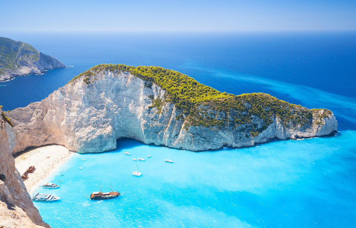 Spritzschutz-Ausblick auf Zakynthos Bucht
