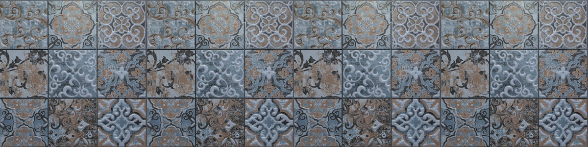 Spritzschutz-Blau geometrische Mosaik Fliesen