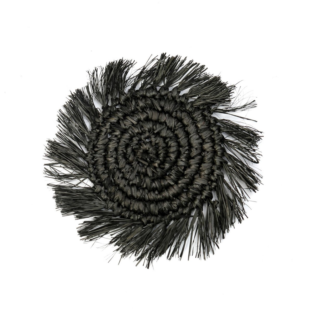 Der Fringe Raffia Coaster - Schwarz