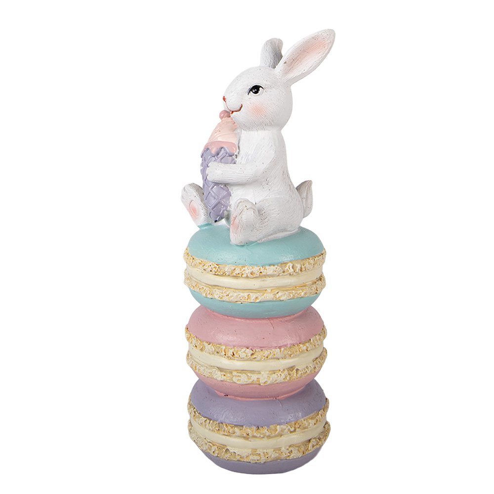 Dekorationsstatue Hase 7x7x20 cm Weißer Kunststoff